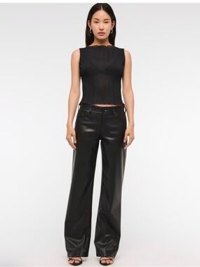 Abercrombie & Fitch Vegan Leather Black Pants
